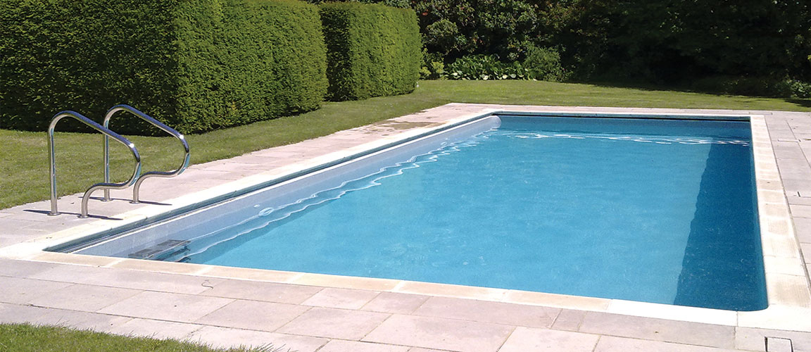 built in outdoor pool in garden